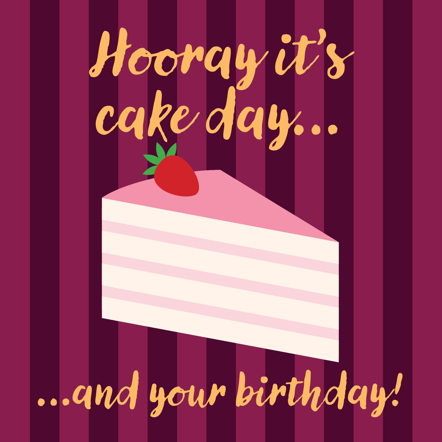 Birthday Cake - Strawberry Greeting Card