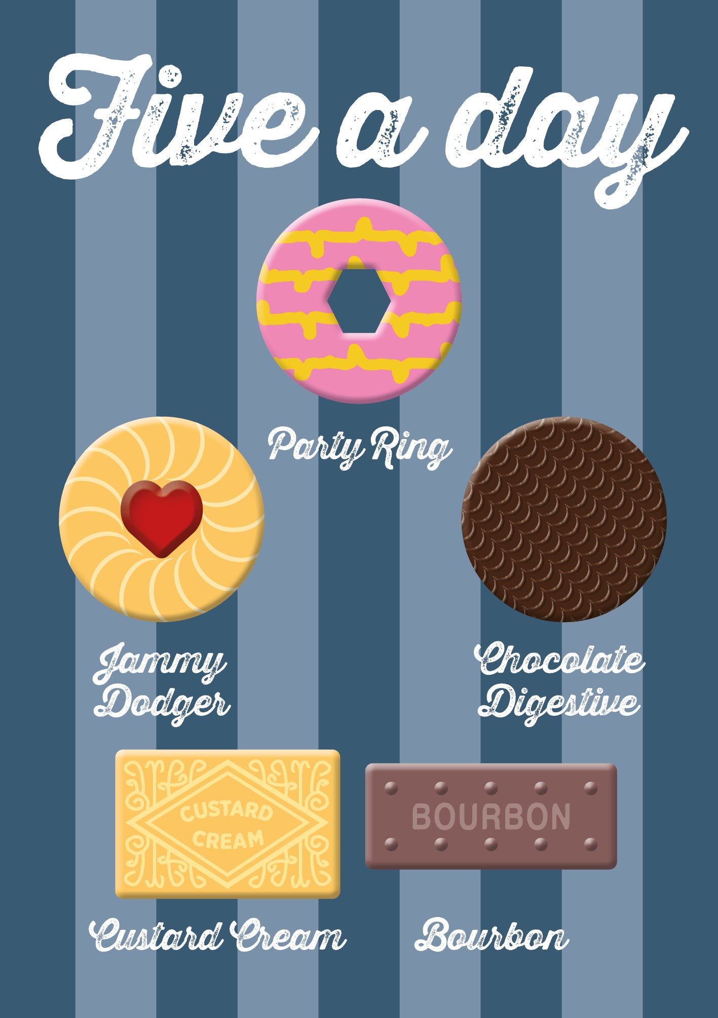 Five-A-Day Biscuits Greeting Card