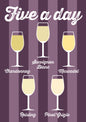 Five-A-Day White Wine Greeting Card
