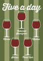 Five-A-Day Red Wine Greeting Card