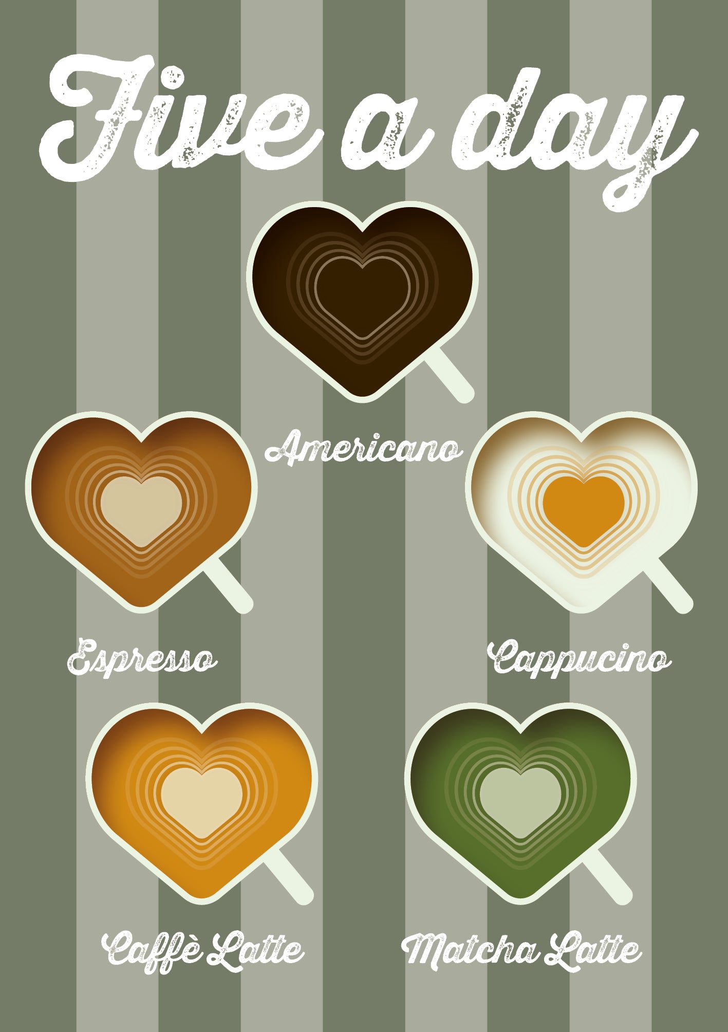 Five-A-Day Coffee Greeting Card