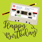 Happy Birthday Lime Cassette Greeting Card