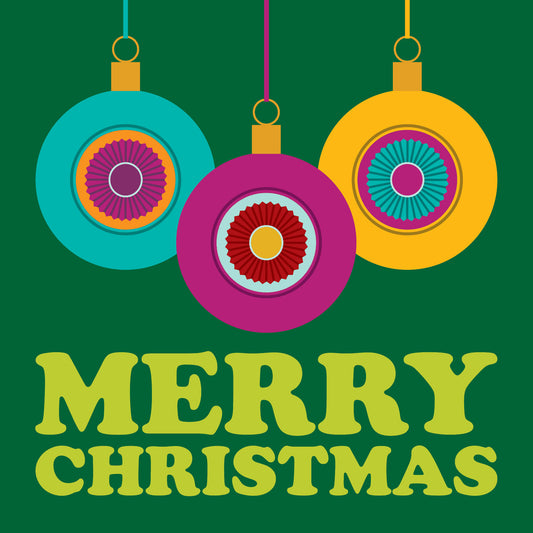Christmas - Round Baubles Greeting Card